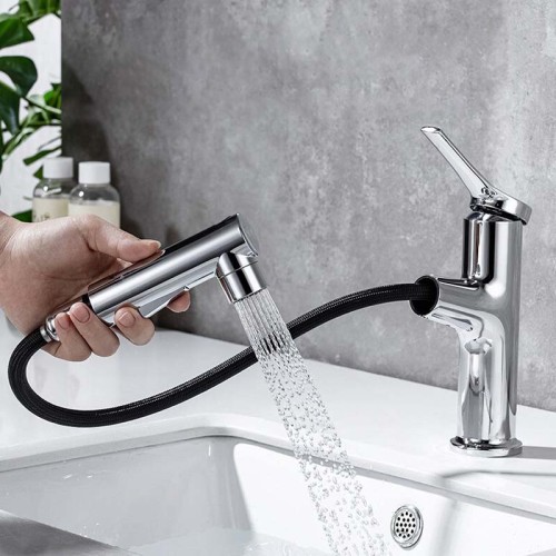 Grifo de Lavabo Extensible con Agua Fría y Caliente