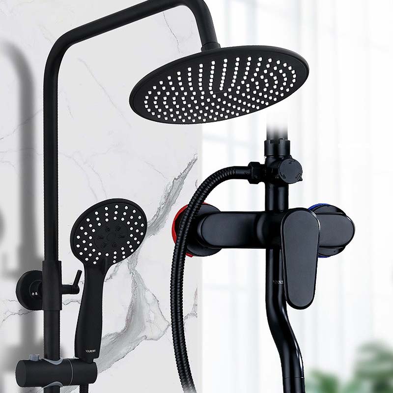 Set de Ducha Negro Mate para Baño