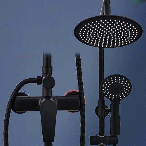 Set de Ducha Negro Mate para Baño 