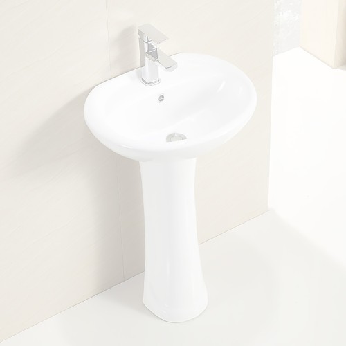 Lavabo de Pedestal Ovalado para Espacios Pequeños