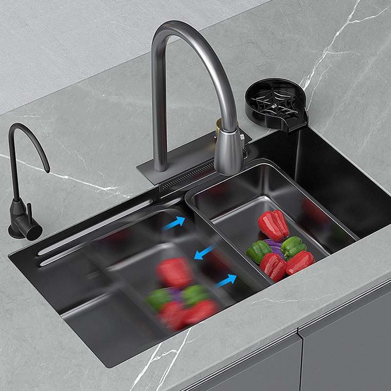 Fregadero de Cocina con Cascada de Acero Inoxidable