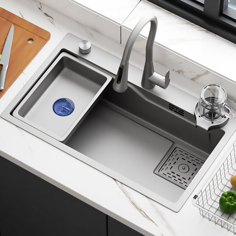 Fregadero de Cocina Bajo Encimera con Estación de Trabajo