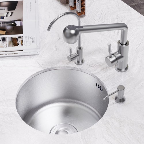 Fregadero de Cocina Redondo Pequeño de Acero Inoxidable