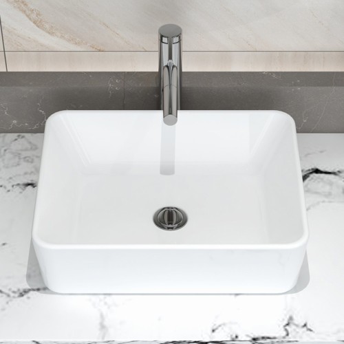 Lavabo Moderno de Porcelana Blanca