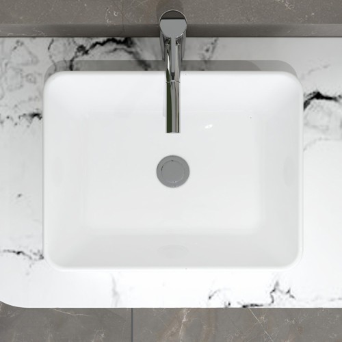 Lavabo Moderno de Porcelana Blanca