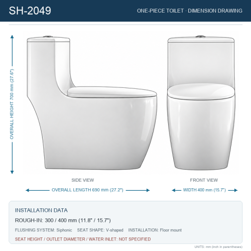 Ceramic Floor Mounted Western Toilet