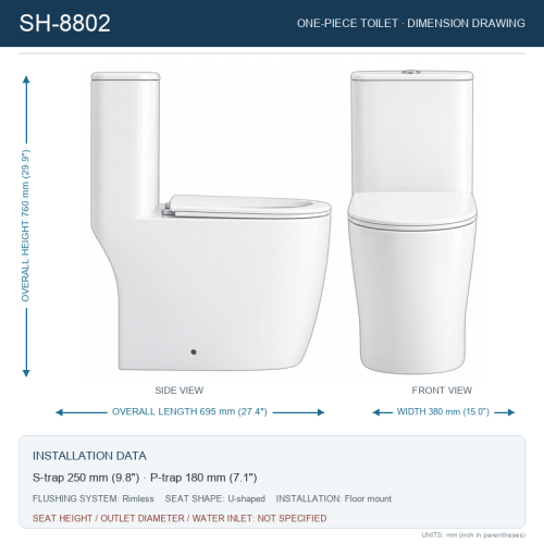 Modern One Piece Round Toilet