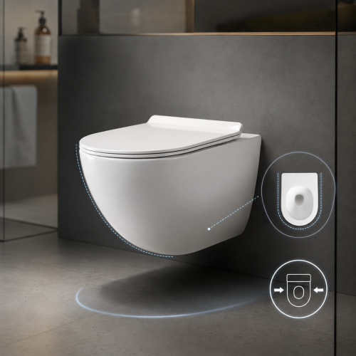 Round front wall hung toilet bowl design