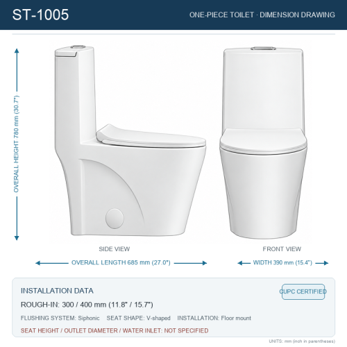 New Design Elongated Skirted Toilet