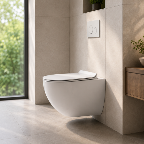Wall Hung Toilet Tornado Flush Round Front for Space-consciou Bathrooms