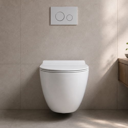 Wall Hung Toilet Tornado Flush Round Front for Space-consciou Bathrooms