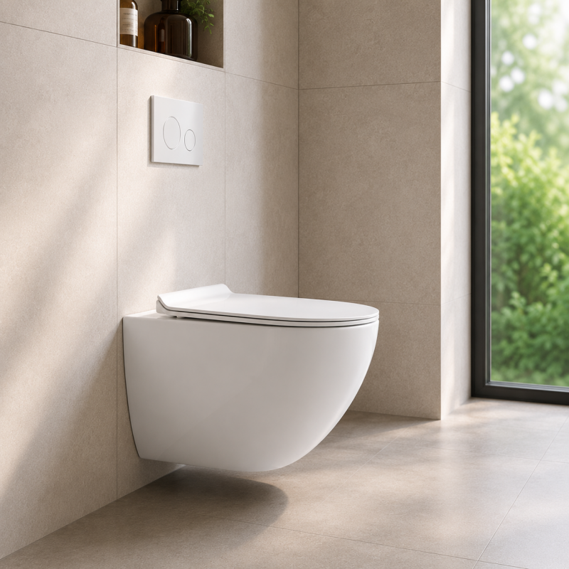 Wall Hung Toilet Tornado Flush Round Front for Space-consciou Bathrooms
