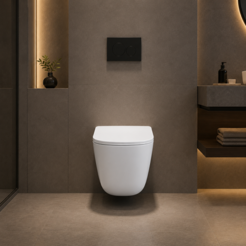 Wall Hung Toilet Square Bowl Shape Tornado Flush