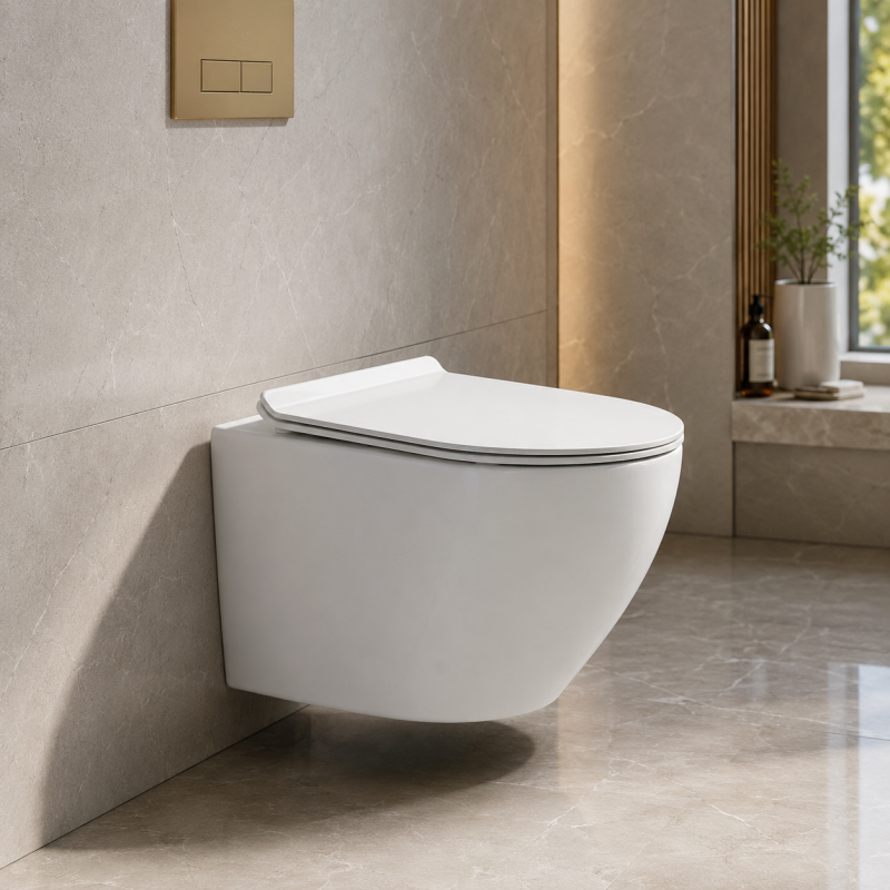 Wall Mounted Toilet Tornado Flush Sanitary Ceramic Material for Commercial Bathroom