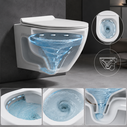 Tornado Flush Wall Mounted Toilet Bowl