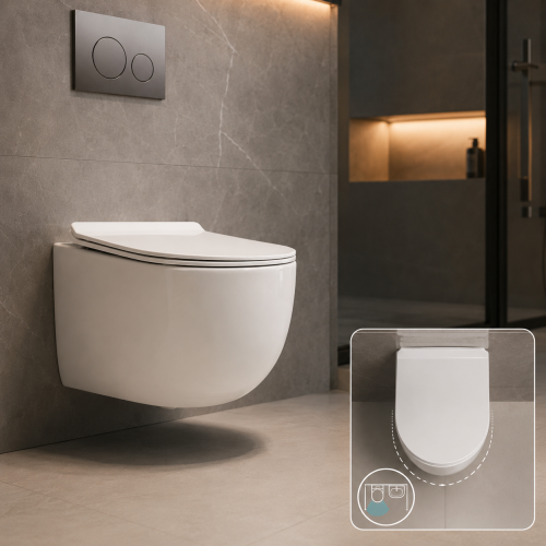 Round Wall Hung Toilet Bowl