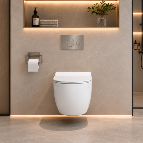 Wall Hung Toilet Tornado Flush Round Front Bowl for Commercial Bathroom