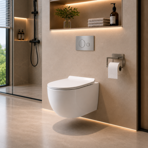 Wall Hung Toilet Tornado Flush Round Front Bowl for Commercial Bathroom