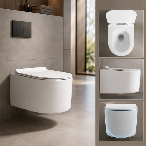 Round Front Wall Hung Toilet Bowl