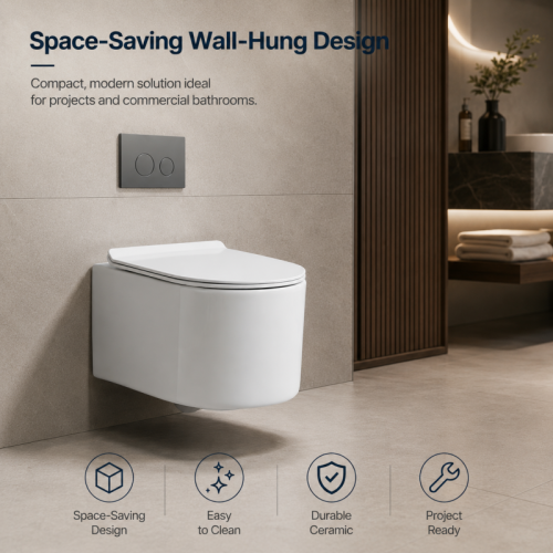 Wall Hung Toilet Bowl Tornado Flush for Commercial Bathroom
