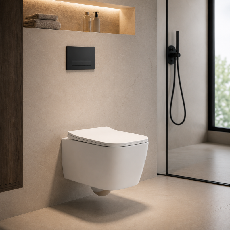 Square Wall Hung Toilet with Tornado Flush