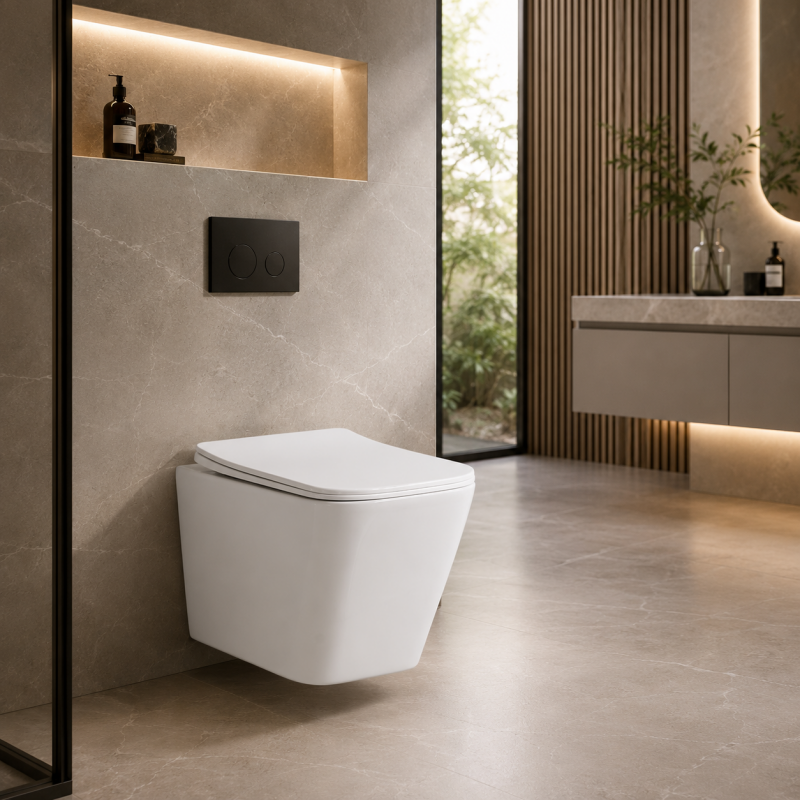 Wall Hung Toilet Bowl with Tornado Flush and Wall Drain