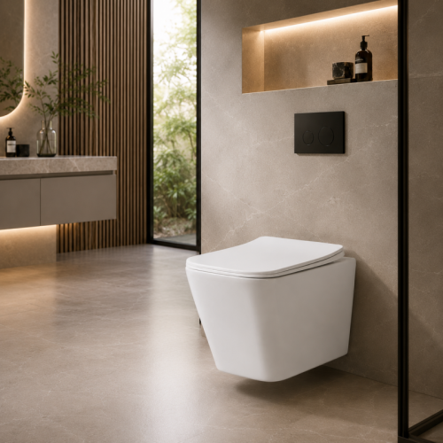 Wall Hung Toilet Bowl with Tornado Flush and Wall Drain