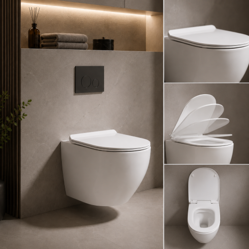 Round wall hung toilet seat and lid included SH-8819