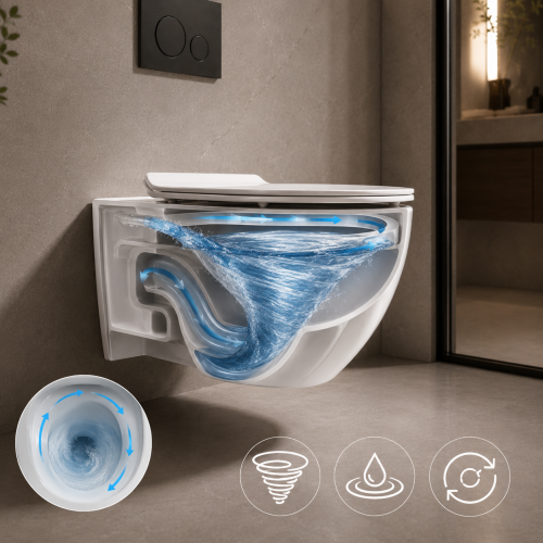 Tornado Flush round wall hung toilet SH-8819