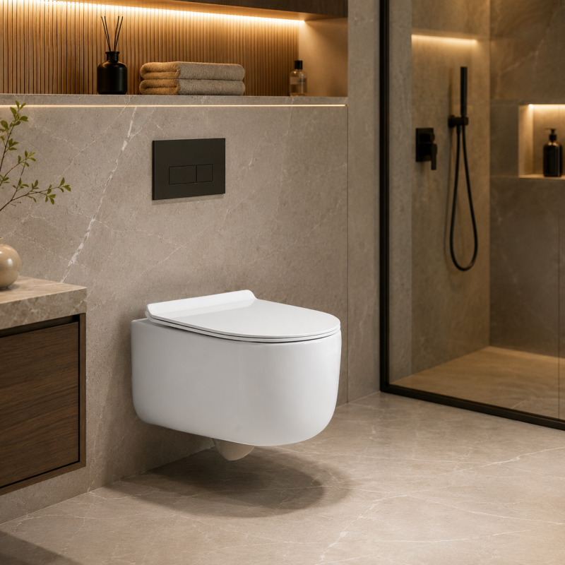Round Wall Hung Toilet with Tornado Flush and Round Front Bowl Profile