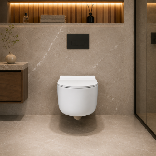 Round Wall Hung Toilet with Tornado Flush and Round Front Bowl Profile