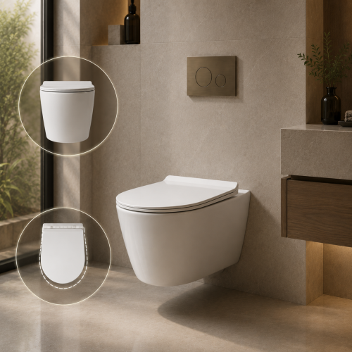 SH-8821 round front wall hung toilet seat design
