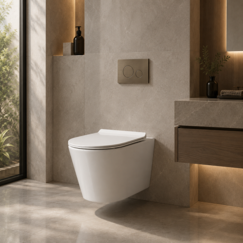 Round Wall Hung Toilet with Tornado Flush and Round Front Bowl Profile
