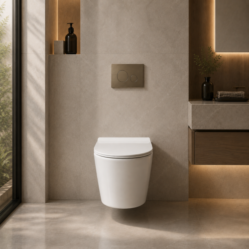 Round Wall Hung Toilet with Tornado Flush and Round Front Bowl Profile
