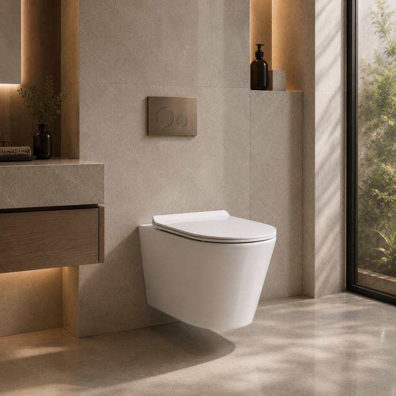 Round Wall Hung Toilet with Tornado Flush and Round Front Bowl Profile