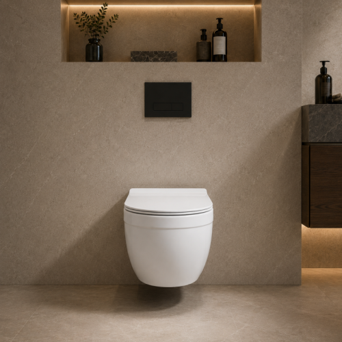 Round Wall Hung Toilet with Tornado Flush and Round Front Bowl Profile