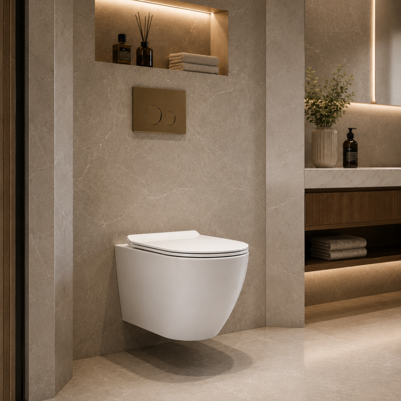Round Wall Hung Toilet with Tornado Flush and Round Front Bowl Profile