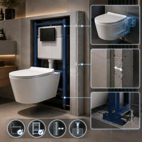 Round wall hung toilet carrier compatibility SH-8824