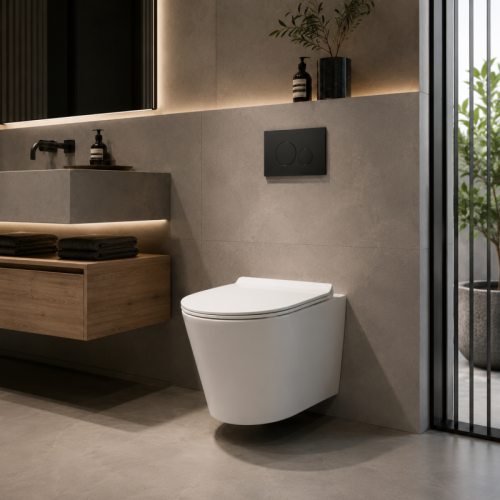 Round Wall Hung Toilet with Tornado Flush and Round Front Bowl Profile