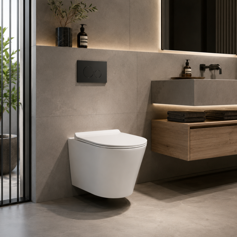 Round Wall Hung Toilet with Tornado Flush and Round Front Bowl Profile