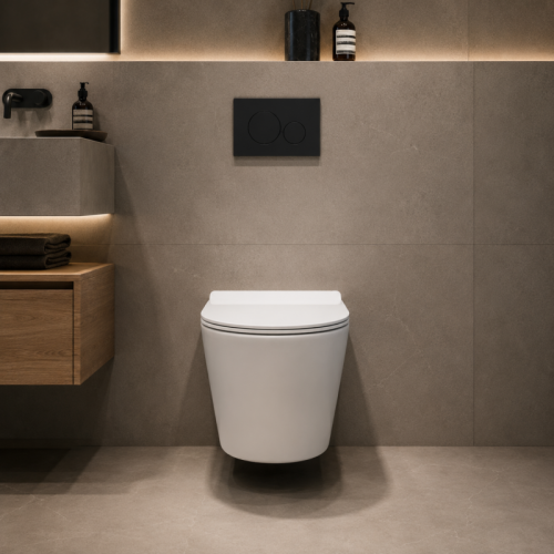 Round Wall Hung Toilet with Tornado Flush and Round Front Bowl Profile