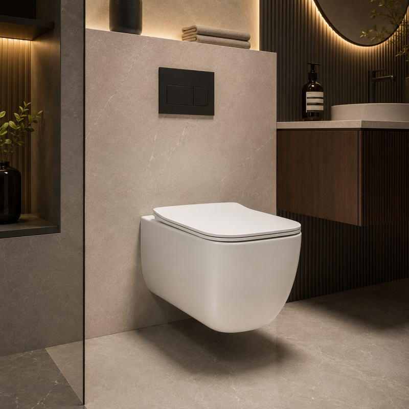 Square Wall Hung Toilet with Tornado Flush