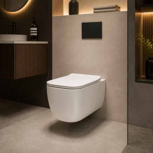 Square Wall Hung Toilet with Tornado Flush