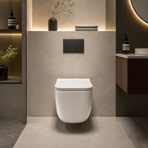 Square Wall Hung Toilet with Tornado Flush