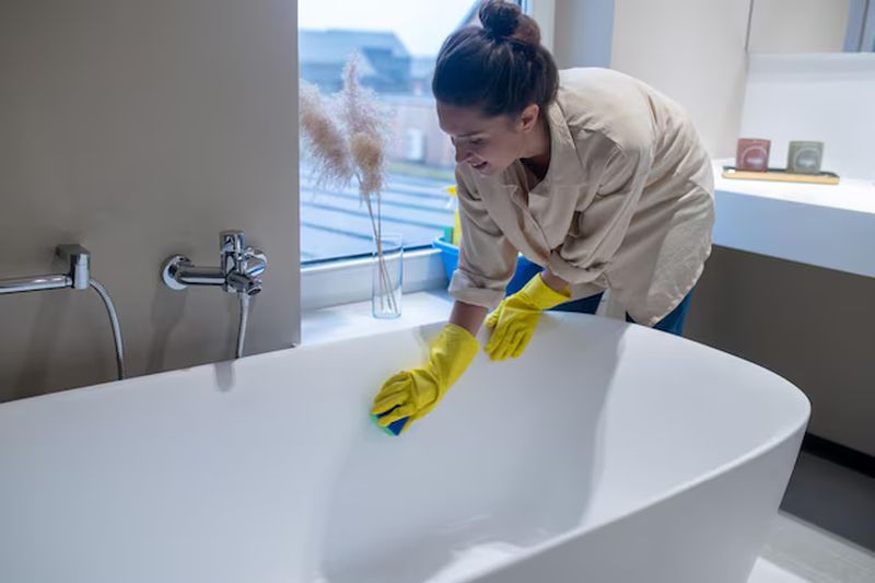 how to remove stains from acrylic bathtub