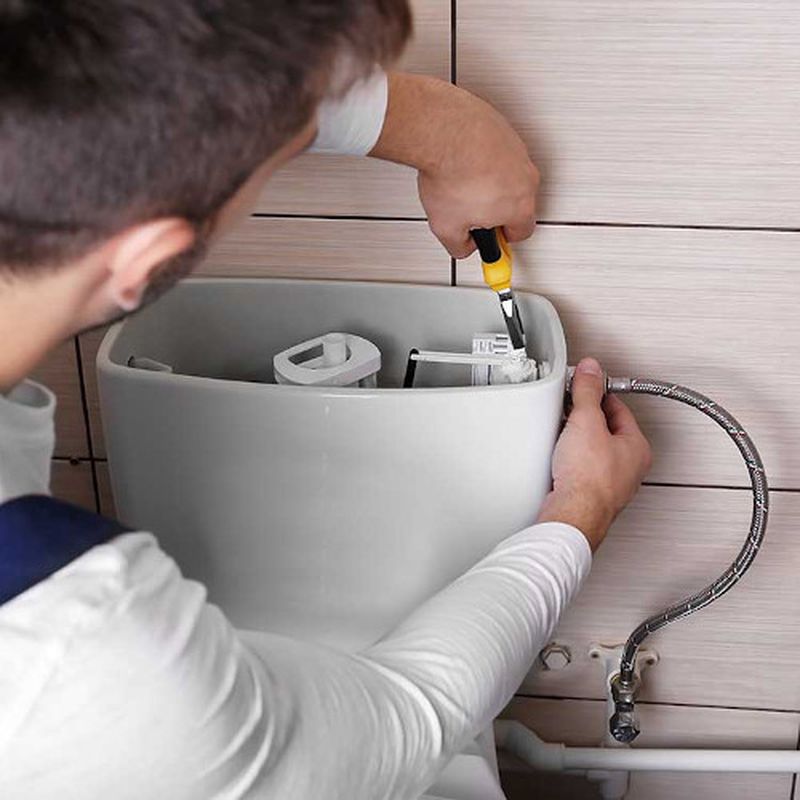close coupled toilet installation