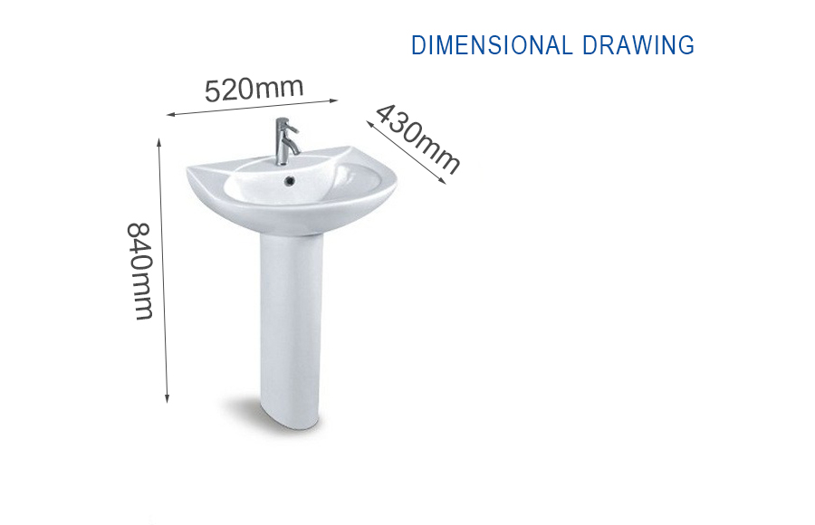Full Pedestal Wash Basin Ceramic Pedestal Wash Basin Senhang Sanitary